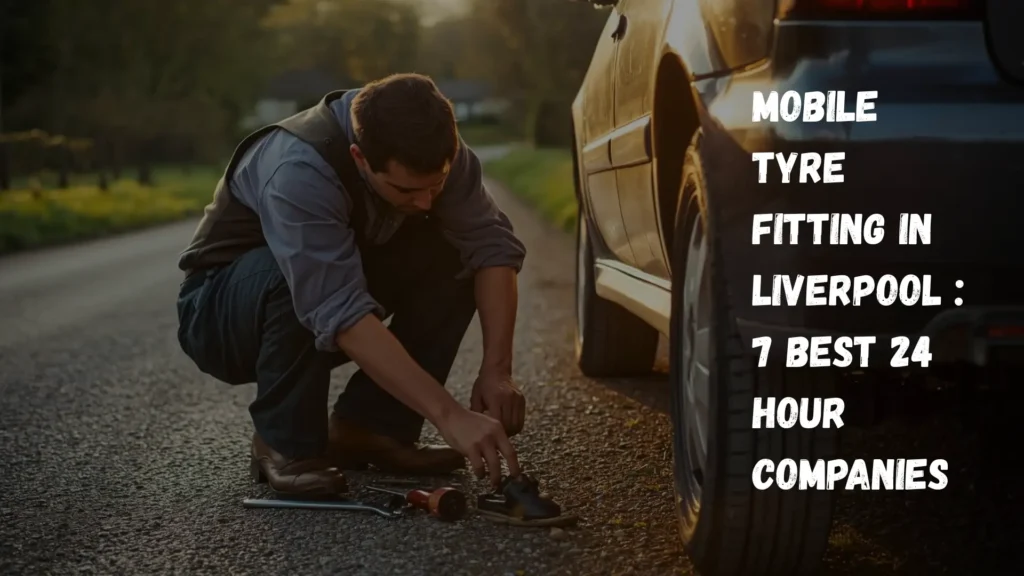 Prime Road Tyres technician providing mobile tyre fitting in Liverpool by fixing a customer’s car tyre on the roadside