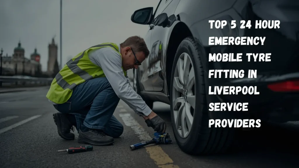 Prime Road Tyres worker performing 24 Hour Emergency Mobile Tyre Fitting in Liverpool on a roadside vehicle.