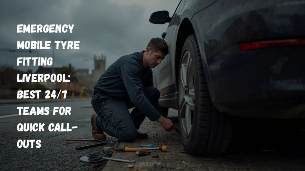 Mobile tyre technician from Prime Road Tyres handling an emergency tyre replacement in Liverpool